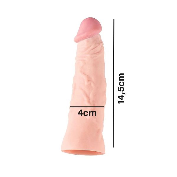 Capa Peniana Realístico Com Textura Flexível 18cm Cor:Bege
