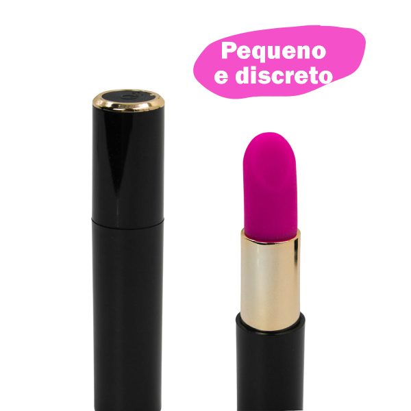 Mini Vibrador Batom Massageador USB Recarregavel Silencioso Cor:Rosa - Imagem 2