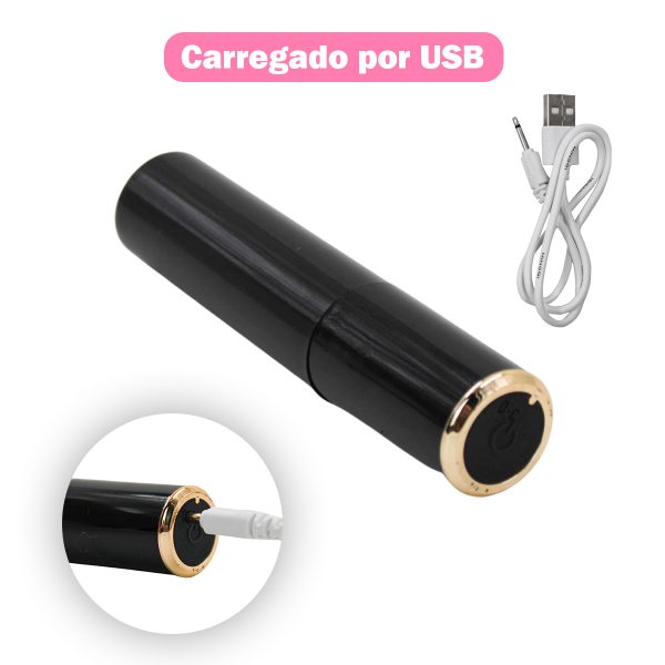 Mini Vibrador Batom Massageador USB Recarregavel Silencioso Cor:Rosa - Imagem 4