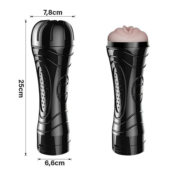 Masturbador Masculino Vagina Cyberskin Vibrador Formato Lanterna