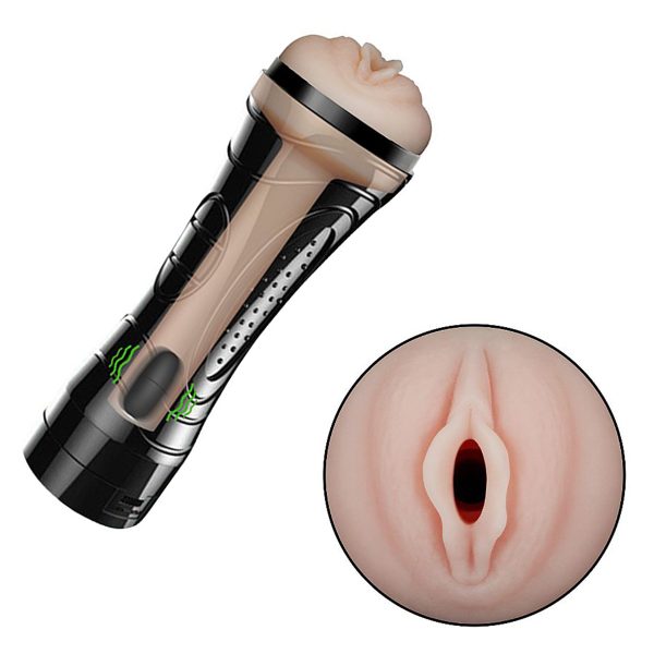 Masturbador Masculino Vagina Cyberskin Vibrador Formato Lanterna - Imagem 2