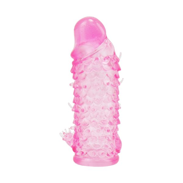 Capa Peniana Extensora com Textura 15cm Cor Rosa