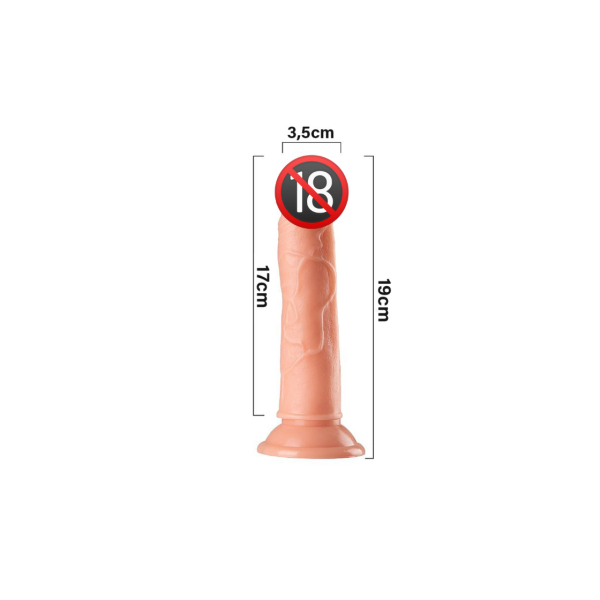Dildo Pênis Realístico Textura Consolo Com Ventosa 19cm - Imagem 2