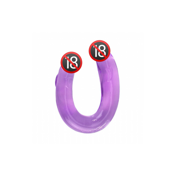 Dildo Formato Golfinho Consolo Estimulador Duplo Jelly Cor:Roxo
