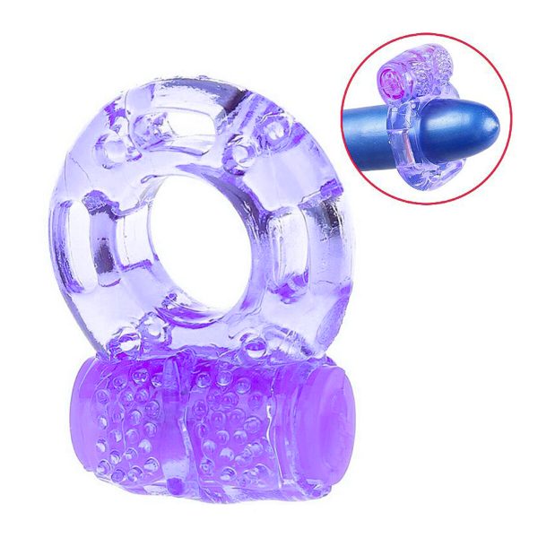 Anel Peniano com Vibrador Borboleta Super Flexível - Roxo - Imagem 2